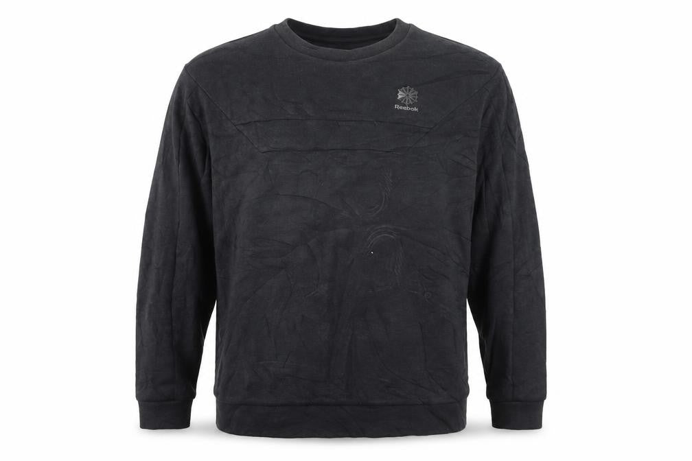 Front view of Reebok Men Black L Pullover Sweatshirt Crew Neck Classic Logo