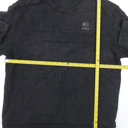 Reebok Men Black L Pullover Sweatshirt Crew Neck Classic Logo