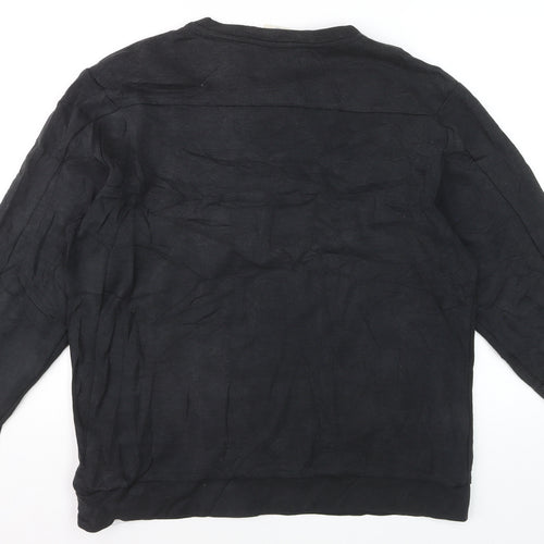 Reebok Men Black L Pullover Sweatshirt Crew Neck Classic Logo