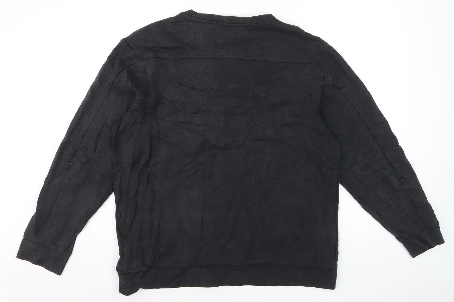 Reebok Men Black L Pullover Sweatshirt Crew Neck Classic Logo