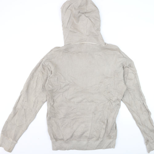 Reebok Men's Beige Pullover Hoodie XS Regular Fit Cotton Blend