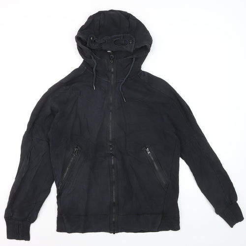 C.P. Company Men's Black Full Zip Hoodie Size S Lightweight Cotton