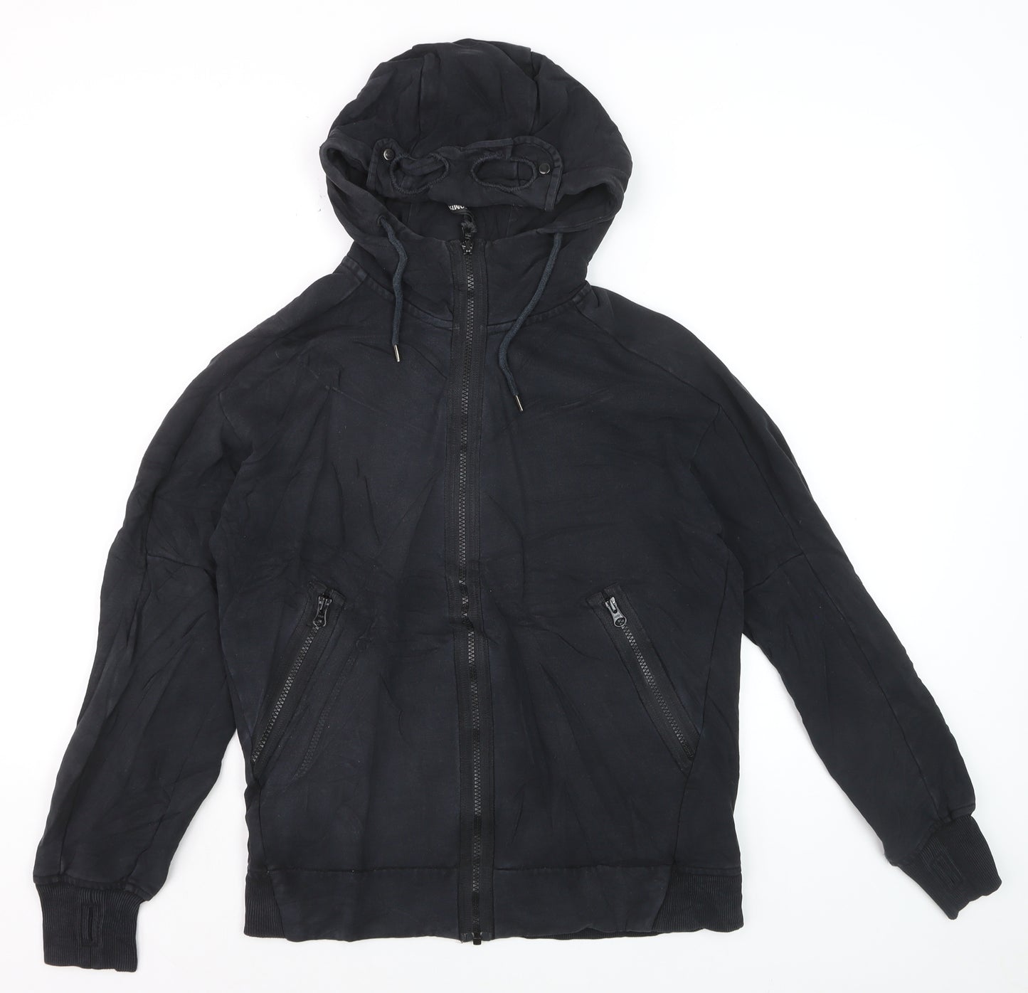 C.P. Company Men's Black Full Zip Hoodie Size S Lightweight Cotton