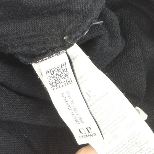 C.P. Company Men's Black Full Zip Hoodie Size S Lightweight Cotton