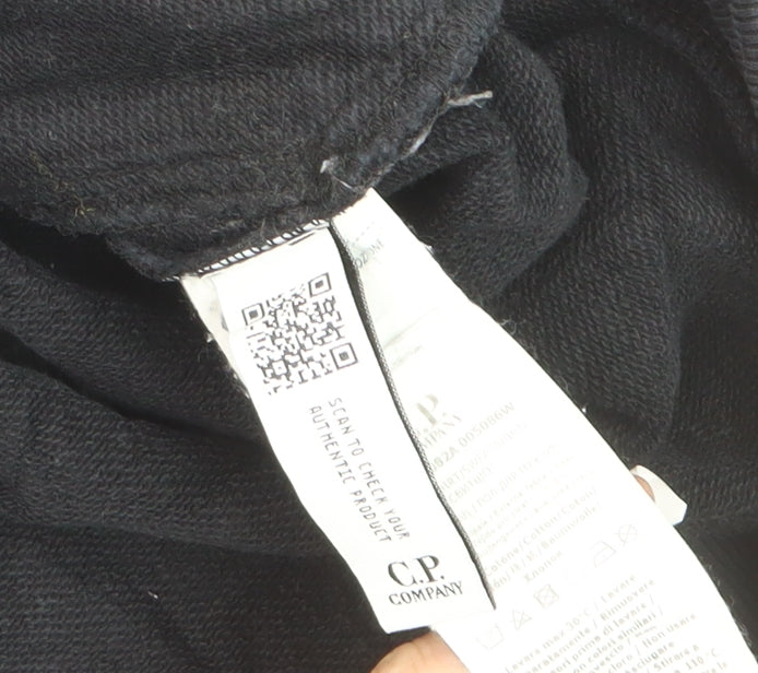 C.P. Company Men's Black Full Zip Hoodie Size S Lightweight Cotton