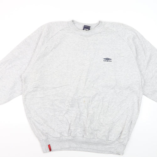 Umbro Mens Grey XXL Crew Neck Pullover Sweatshirt Classic Style