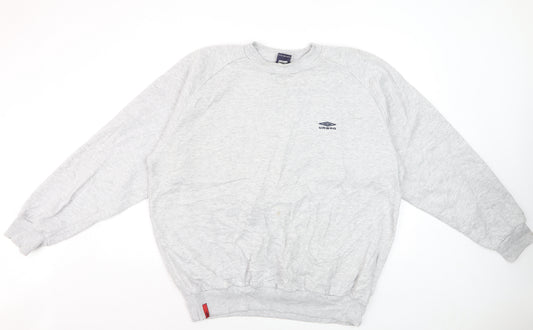 Umbro Mens Grey XXL Crew Neck Pullover Sweatshirt Classic Style