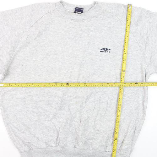 Umbro Mens Grey XXL Crew Neck Pullover Sweatshirt Classic Style