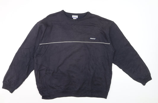 Reebok Men's Black L Pullover Crew Neck Sweatshirt