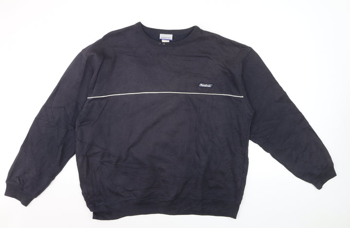 Reebok Men's Black L Pullover Crew Neck Sweatshirt