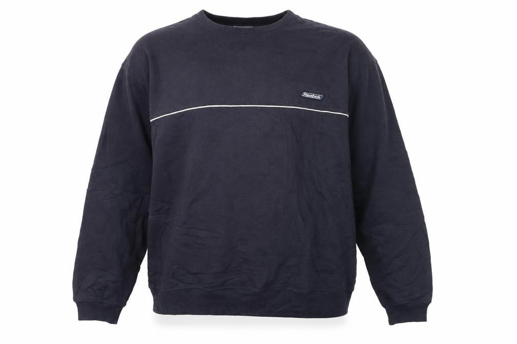 Front view of Reebok Men's Black L Pullover Crew Neck Sweatshirt