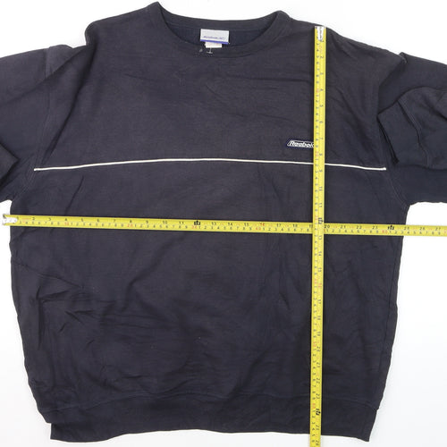 Reebok Men's Black L Pullover Crew Neck Sweatshirt