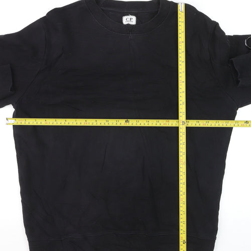 C.P. Company Men's Black Crew Neck Sweatshirt Size L Cotton Casual