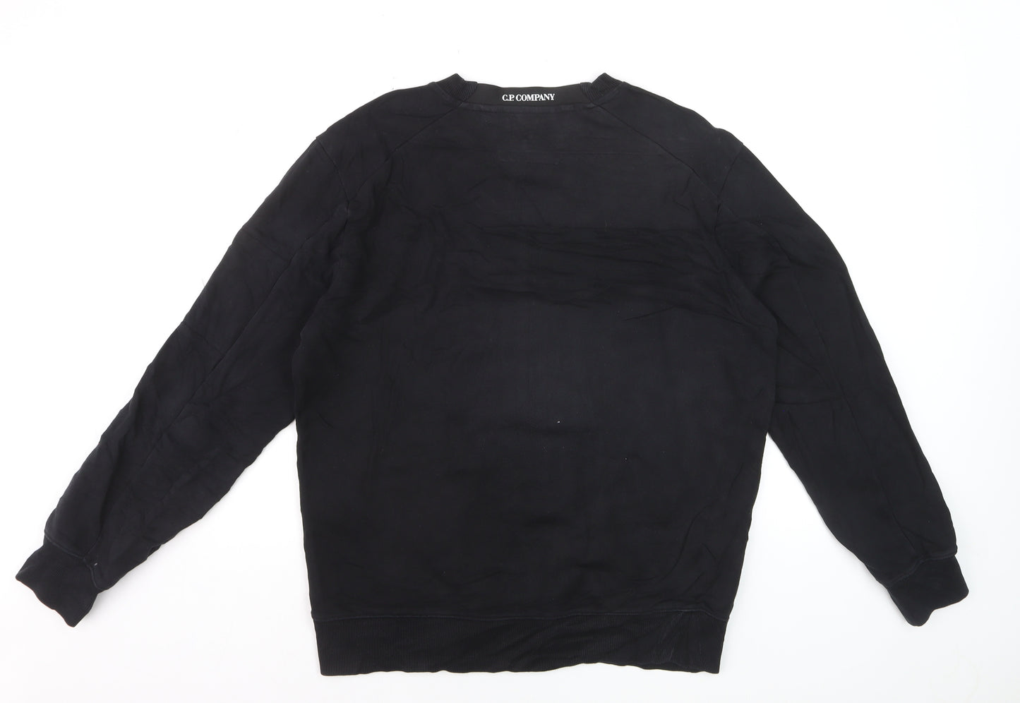 C.P. Company Men's Black Crew Neck Sweatshirt Size L Cotton Casual