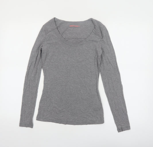 Karen Millen Women’s Grey Long Sleeve Jersey Scoop Neck Top Size 6