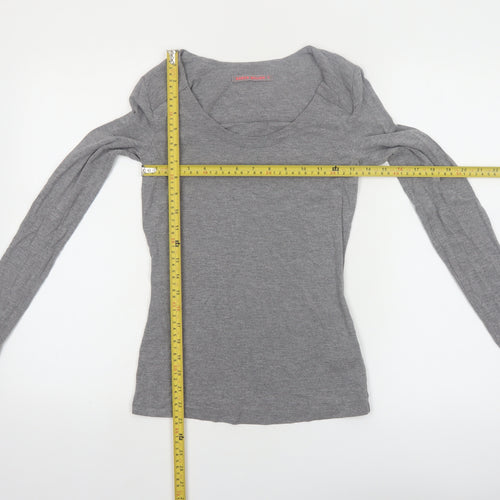 Karen Millen Women’s Grey Long Sleeve Jersey Scoop Neck Top Size 6