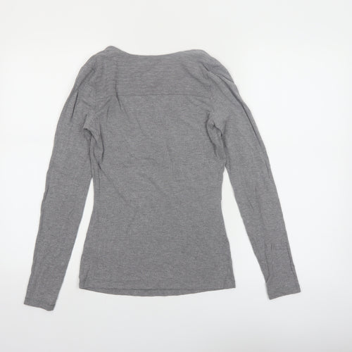 Karen Millen Women’s Grey Long Sleeve Jersey Scoop Neck Top Size 6