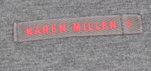 Karen Millen Women’s Grey Long Sleeve Jersey Scoop Neck Top Size 6