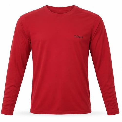 TOG24 Men's Red Long Sleeve Athletic T-Shirt Size S