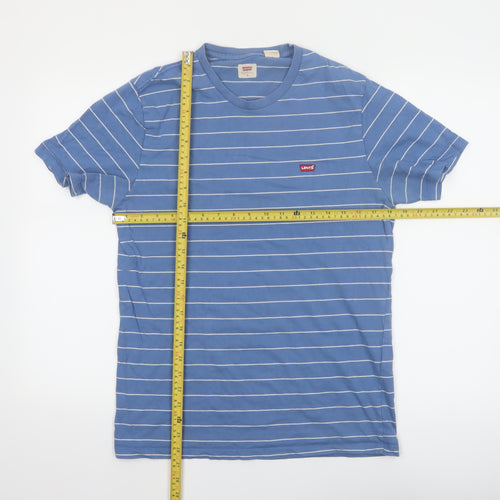 Levi's Men's Blue Striped Cotton Crew Neck T-Shirt Size M