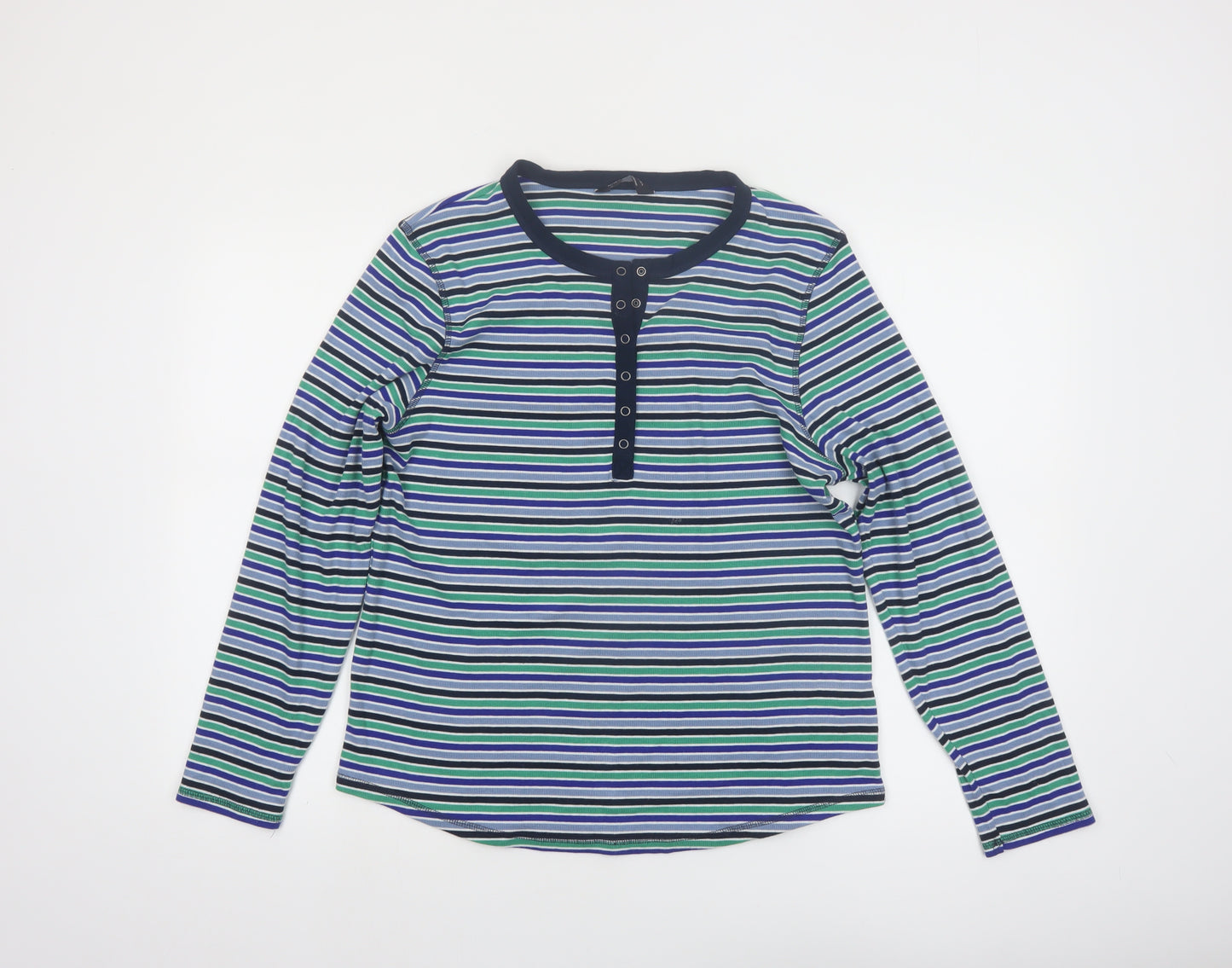Marks and Spencer Women’s Multicoloured Long Sleeve Henley Top Size 18