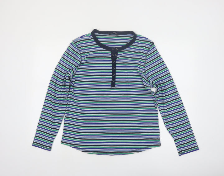 Marks and Spencer Women’s Multicoloured Long Sleeve Henley Top Size 18