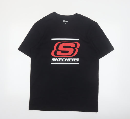 Skechers Men's Black Medium Logo Graphic Cotton T-Shirt