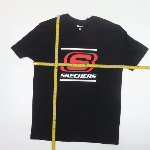 Skechers Men's Black Medium Logo Graphic Cotton T-Shirt