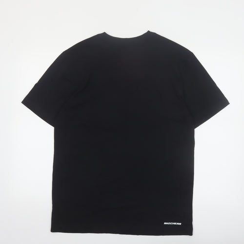 Skechers Men's Black Medium Logo Graphic Cotton T-Shirt