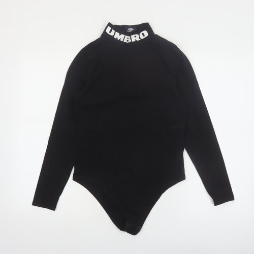 Umbro Women's Black Long Sleeve Stretch Logo Bodysuit L