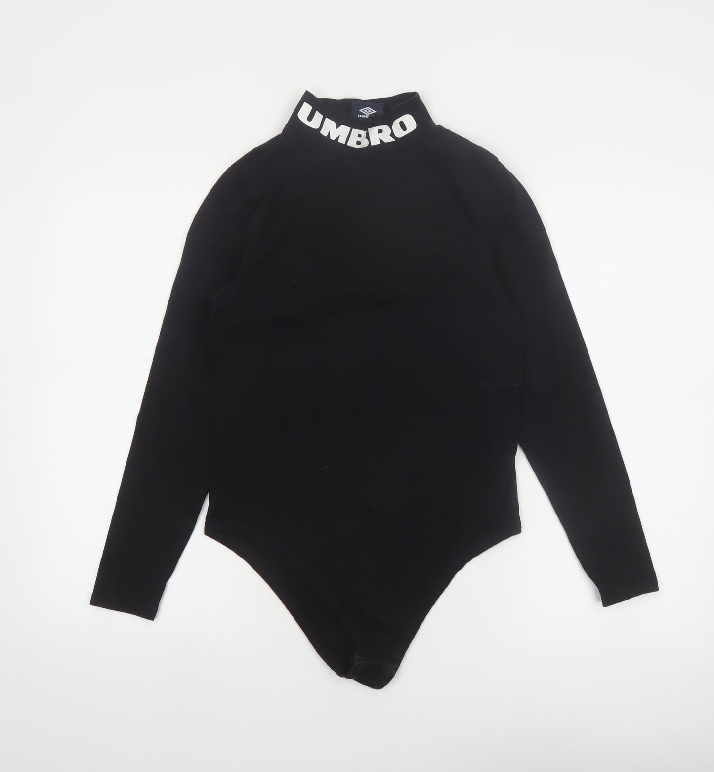 Umbro Women's Black Long Sleeve Stretch Logo Bodysuit L
