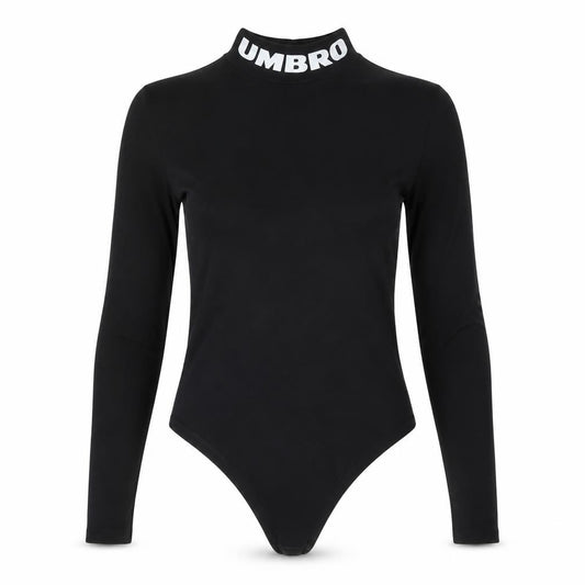 Umbro Women's Black Long Sleeve Stretch Logo Bodysuit L