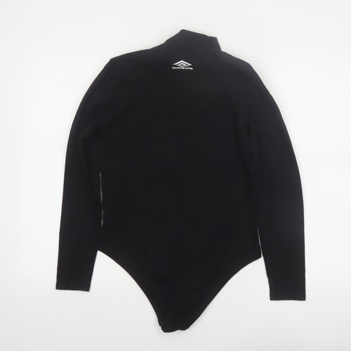 Umbro Women's Black Long Sleeve Stretch Logo Bodysuit L