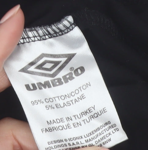 Umbro Women's Black Long Sleeve Stretch Logo Bodysuit L