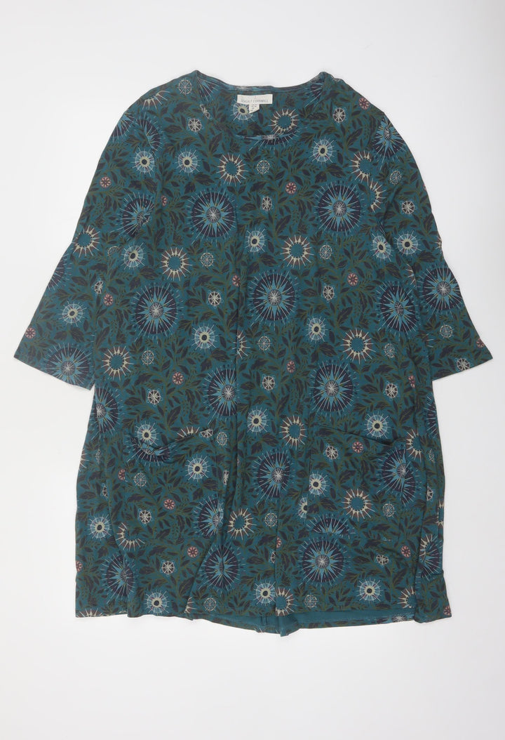 Seasalt Cornwall Women’s Green Floral Shift Dress Size 18