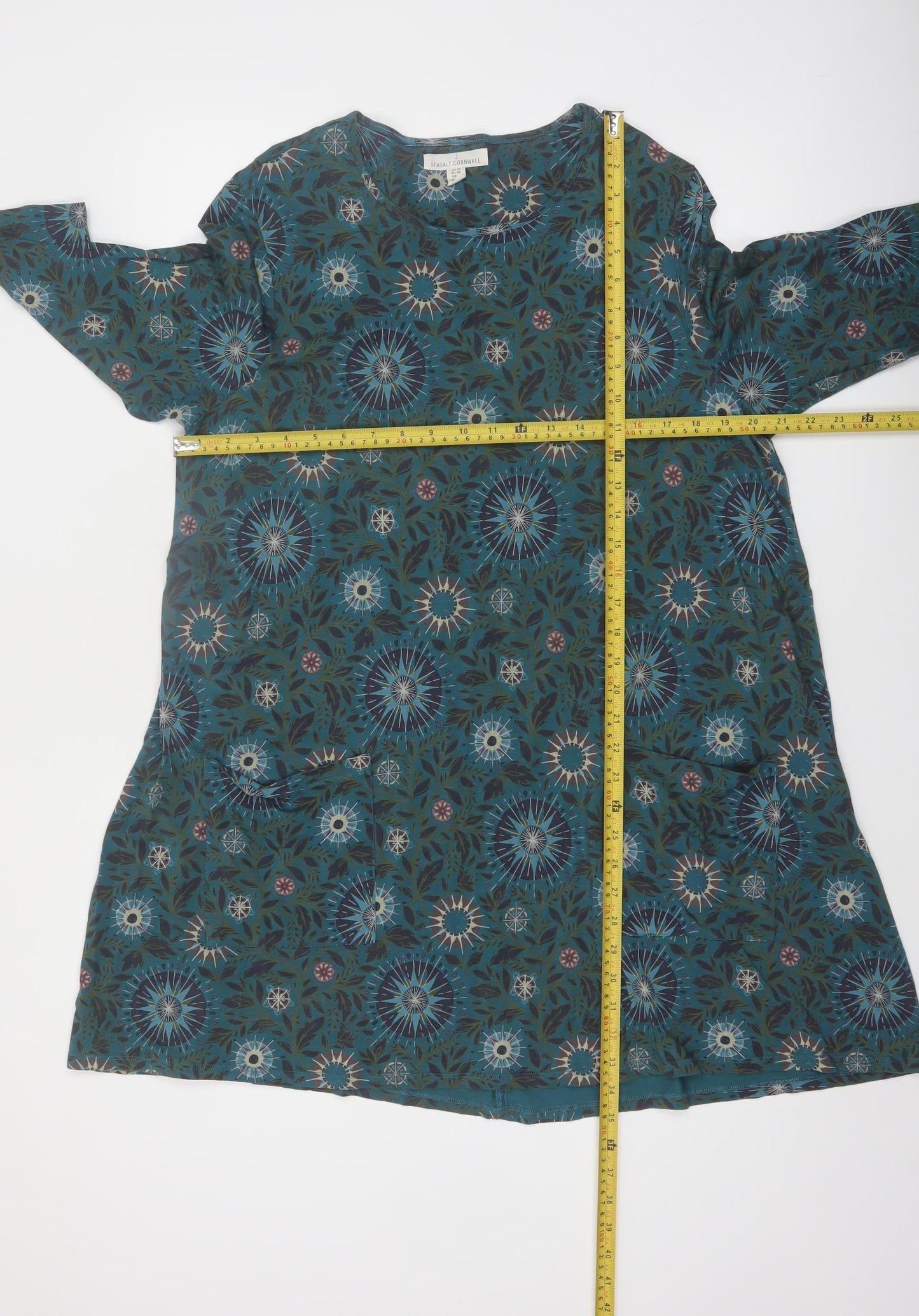 Seasalt Cornwall Women’s Green Floral Shift Dress Size 18