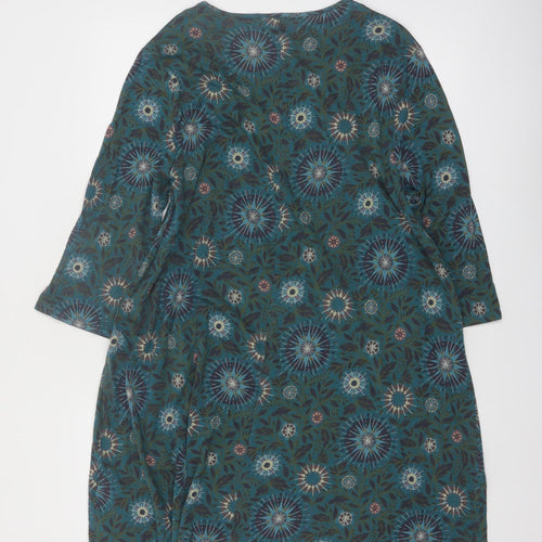 Seasalt Cornwall Women’s Green Floral Shift Dress Size 18