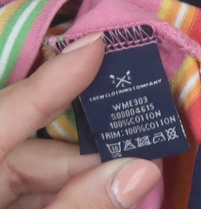 Crew Clothing Company Women's Multicoloured Striped Cotton Polo Shirt Size 16