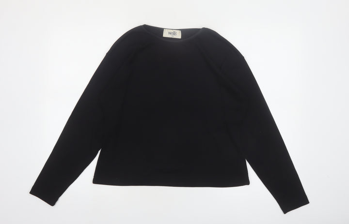 Wallis Women Black Size 14 Long Sleeve Basic Blouse