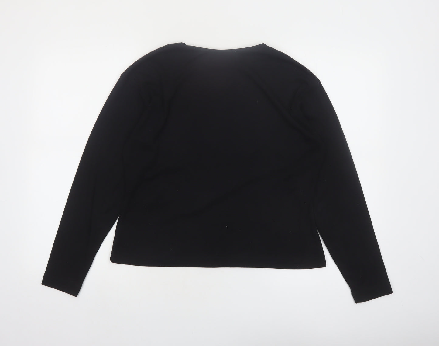 Wallis Women Black Size 14 Long Sleeve Basic Blouse