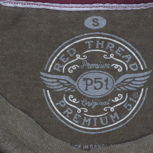 Red Thread Premium 51 Men's Brown Crew Neck Short Sleeve T-Shirt Size S