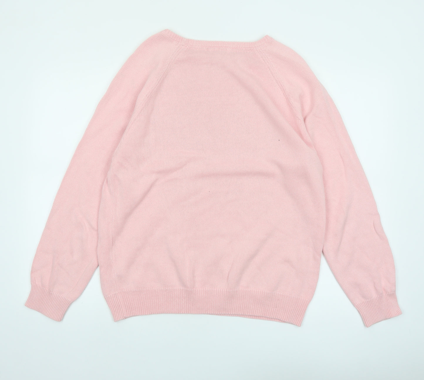 Cotton Traders Women's Pink Cotton Crew Neck Long Sleeve Jumper Size 16