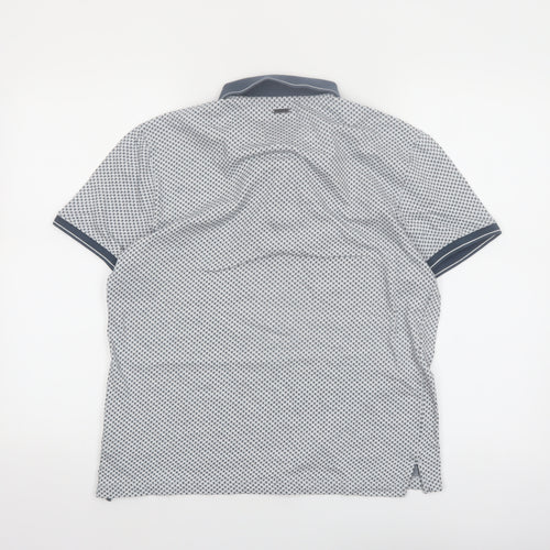 Rodd & Gunn Men's Blue Geometric Polo Shirt Size M Cotton Sports Fit