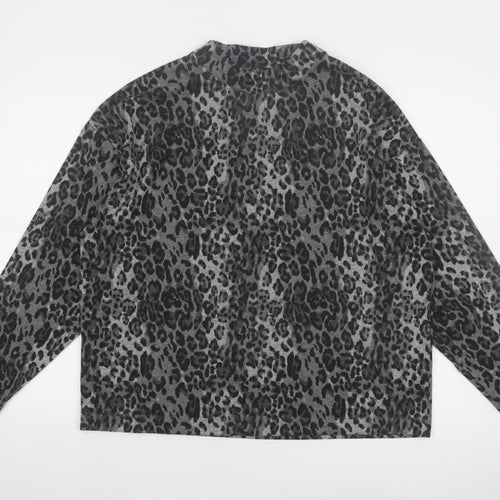 Marks and Spencer Women’s Grey Leopard Print Pullover Jumper Size 16
