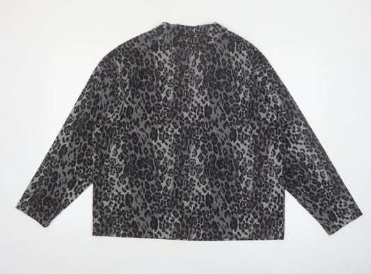 Marks and Spencer Women’s Grey Leopard Print Pullover Jumper Size 16