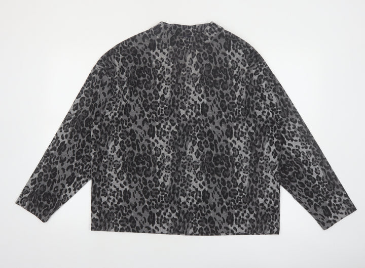 Marks and Spencer Women’s Grey Leopard Print Pullover Jumper Size 16