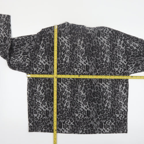 Marks and Spencer Women’s Grey Leopard Print Pullover Jumper Size 16