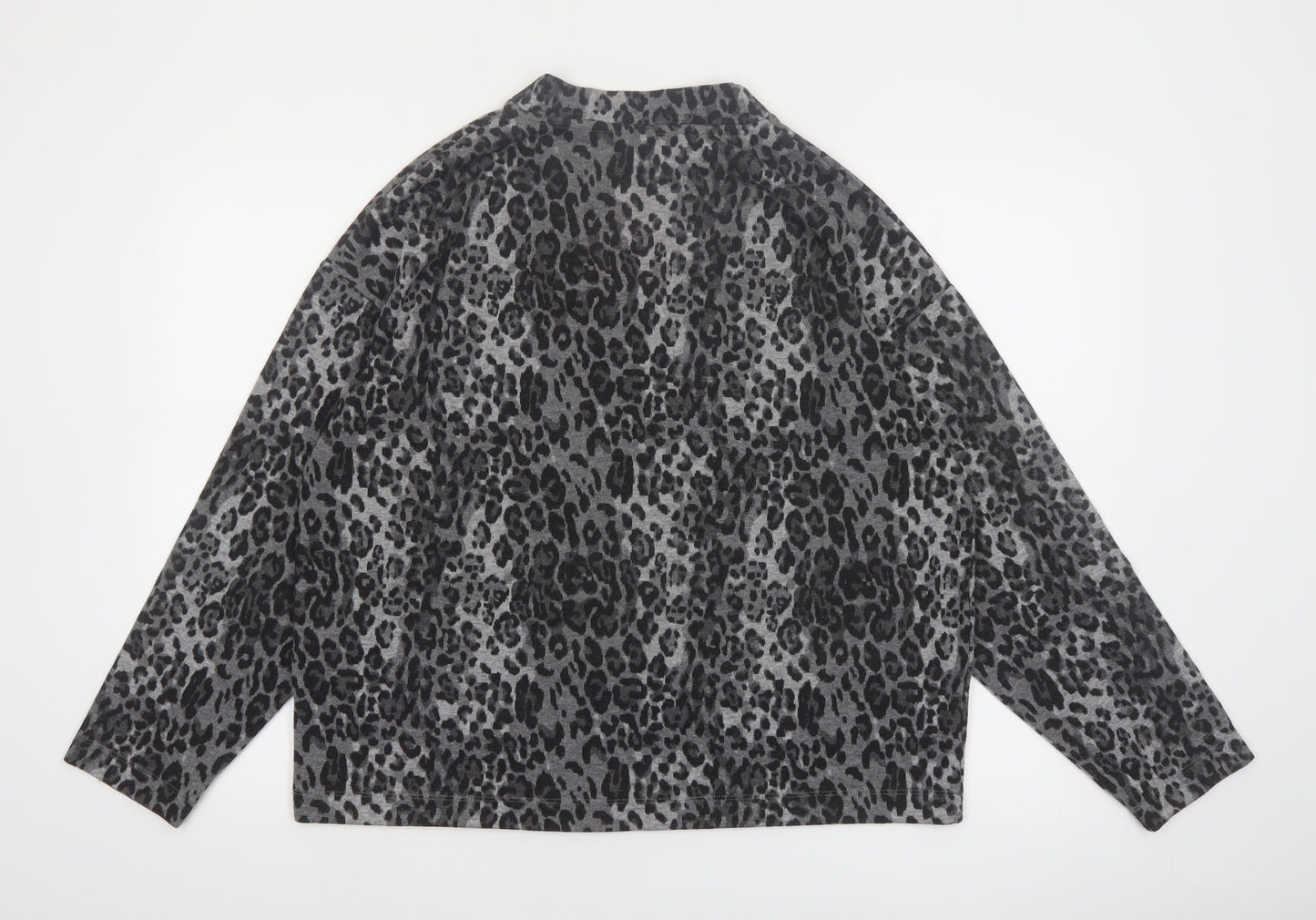 Marks and Spencer Women’s Grey Leopard Print Pullover Jumper Size 16
