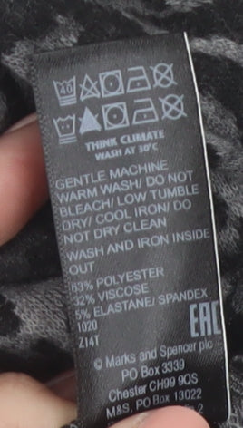 Marks and Spencer Women’s Grey Leopard Print Pullover Jumper Size 16