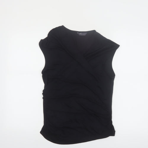 Marks and Spencer Women’s Black Wrap Sleeveless Blouse Size 12